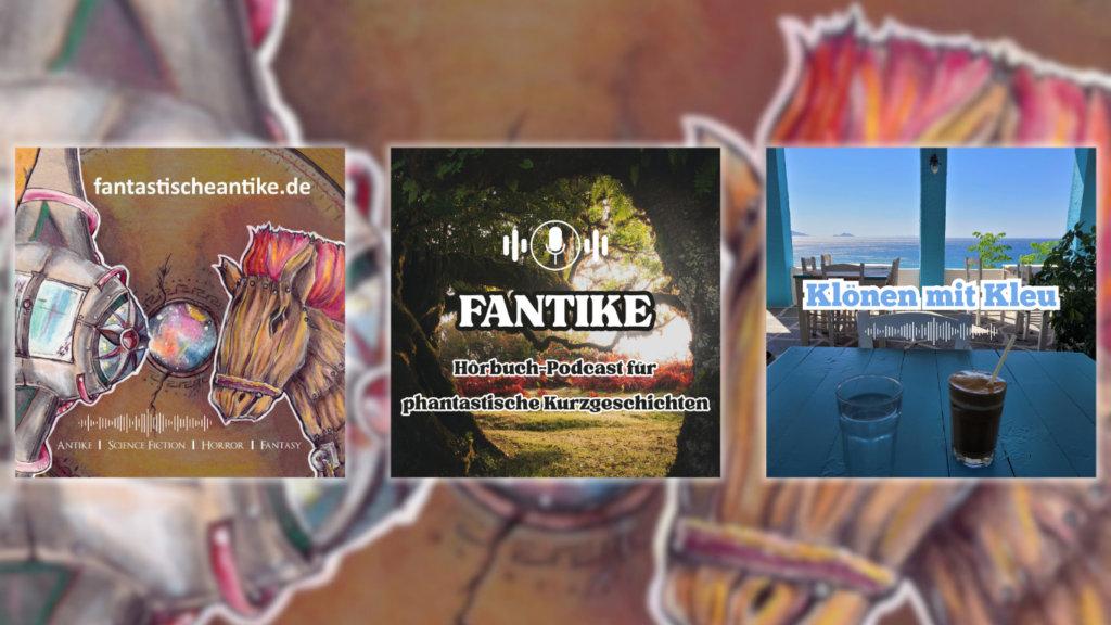 die Logos der drei fantastischeantike.de-Podcasts